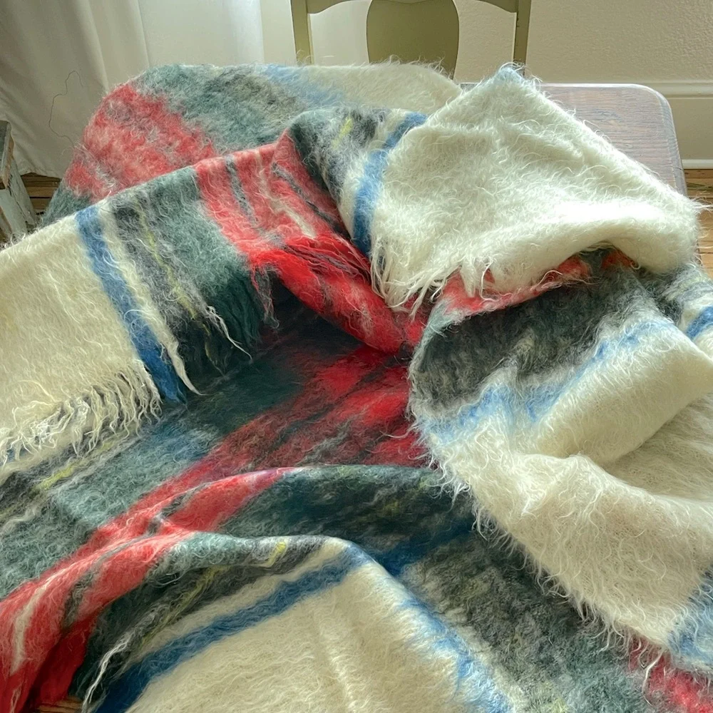 Vintage Glen Cree Mohair Blanket Scotland 75”x50”